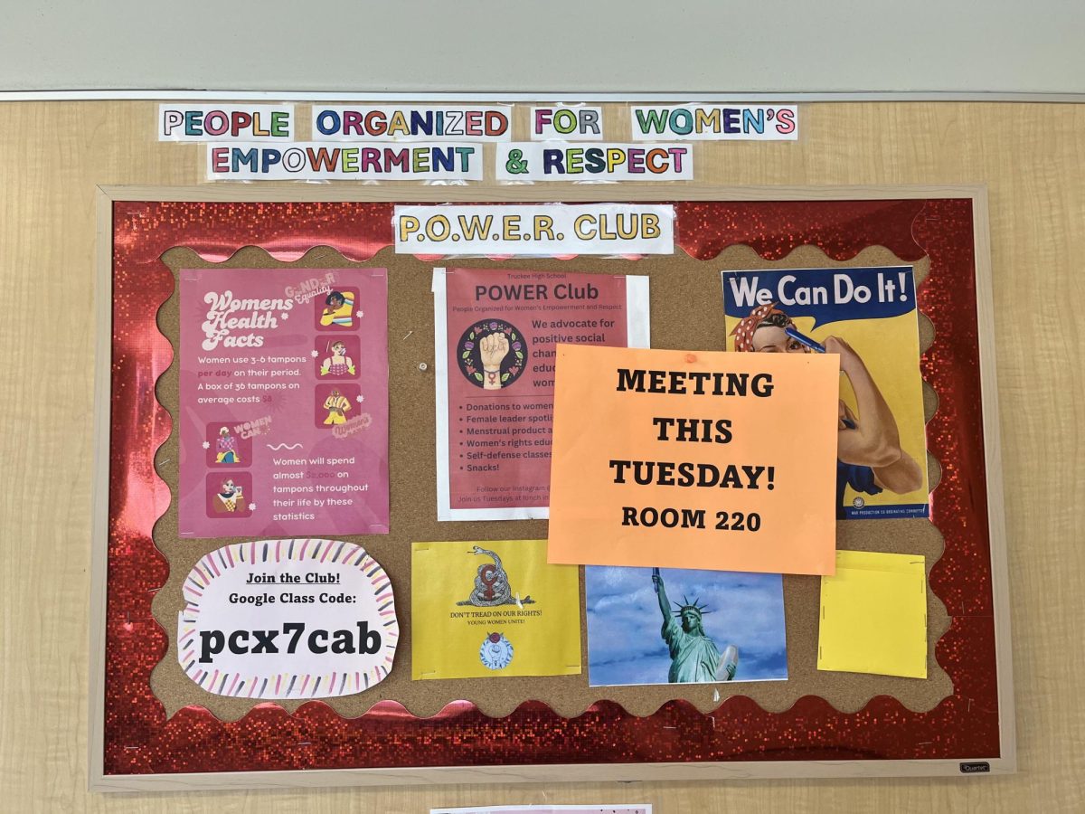 THS P.O.W.E.R club bulletin board. 
